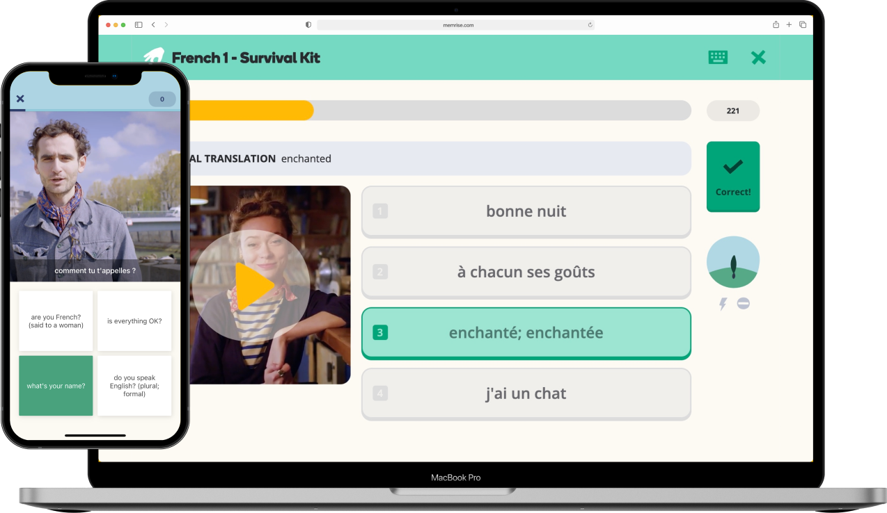 Memrise App in 2 devices